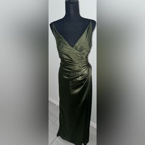 Olive green formal dress